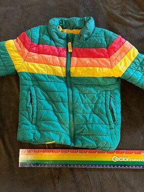 Retro Toddler Chevron Puffer Jacket 18M